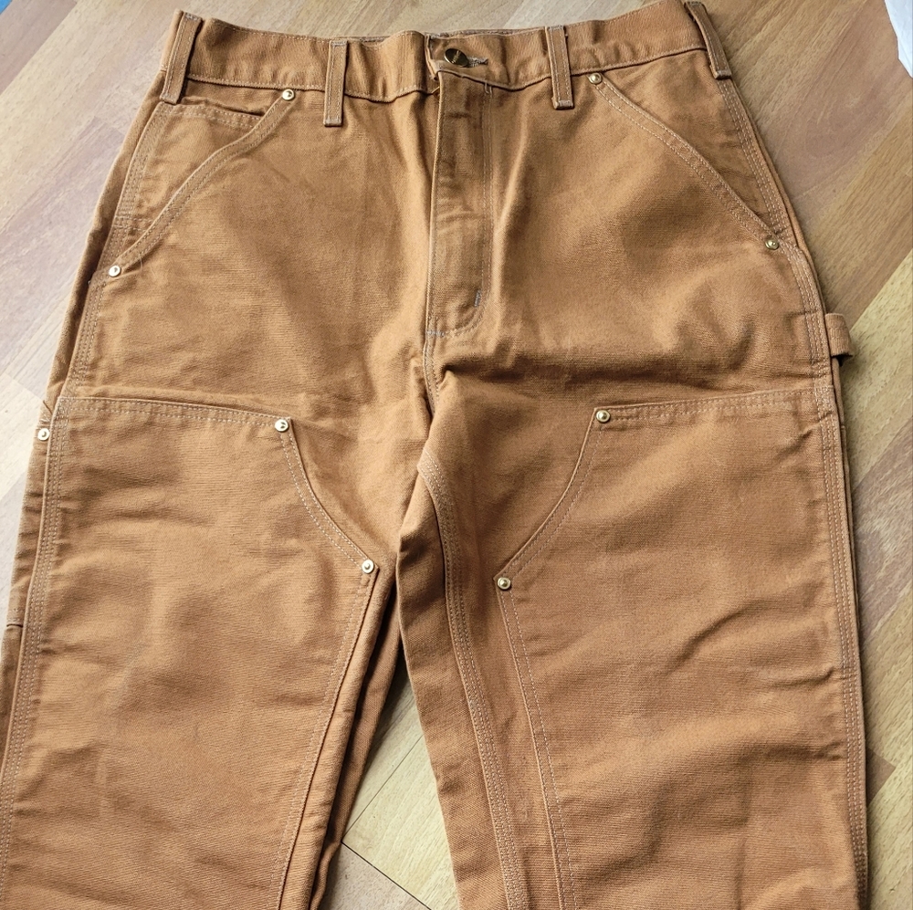 Carhartt Double Knee Men's 31x34 Work Jeans Brown - Picture 2 of 7